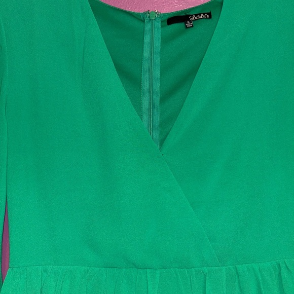 Lulu's Vibrant Green V-Neck Dress - Picture 3 of 8